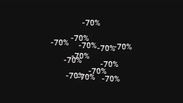 Procent sjunger på mörk bakgrund. Svart affisch med silverfärgade sånger och snöflingor. Vektor rabatt Försäljning bakgrund. — Stock vektor