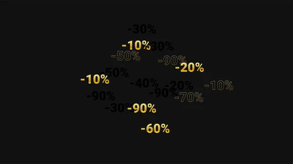 Procent Zingt op Donkere Achtergrond. Zwarte Poster met Zilveren Procent Zingen en Sneeuwvlokken. Vector korting Verkoop Achtergrond. — Stockvector