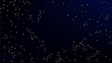 Takımyıldızı harita. Degrade mavi Galaxy desen. Birçok yıldız ile güzel kozmik gökyüzü. Astronomik yazdır. Alan arka plan vektör yıldız.