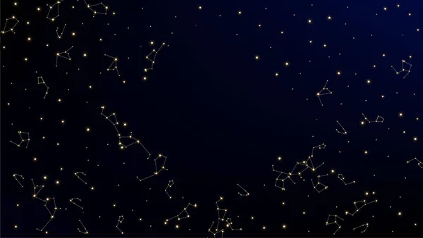 Mapa de constelación. Patrón de galaxia azul degradado. Hermoso cielo cósmico con muchas estrellas. Impresión astronómica. Vector estrellas en el espacio de fondo . — Vector de stock