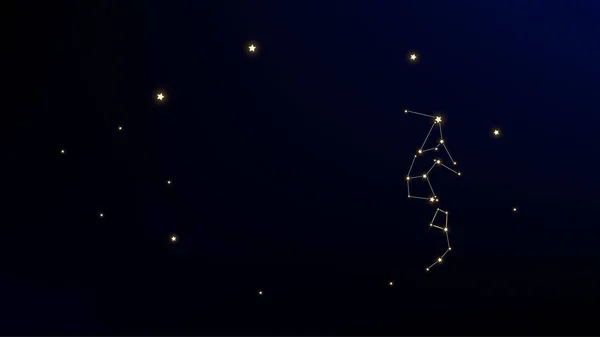 Carte de Constellation. Gradient Blue Galaxy Pattern. Impression astronomique. Ciel cosmique magique avec de nombreuses étoiles. Vecteur Zodiaque Ciel Fond . — Image vectorielle