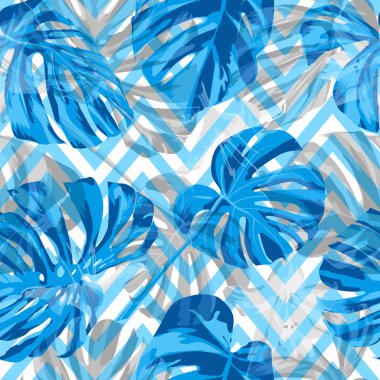 Orman desen. Egzotik palmiye yeşillik zemin. Resimde yinelenen. Yaz mayo için tasarım. Sorunsuz orman desen.