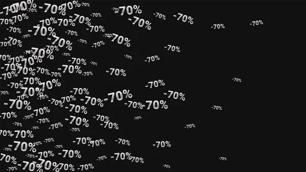 Procento zpívá na temném pozadí. Black Plakát se stříbrnými prohlubněmi a vločkami. Pozadí prodeje vektorových slev. — Stockový vektor
