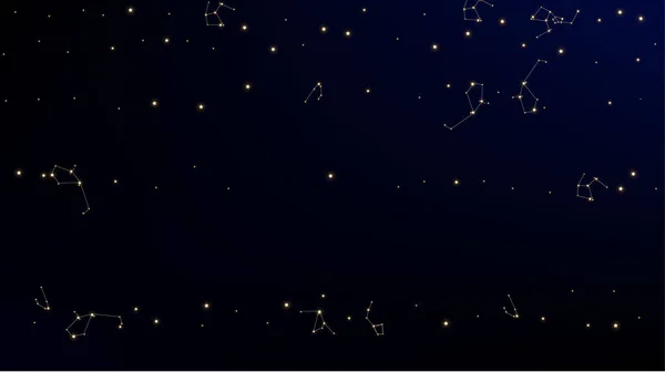 Mapa da constelação. Céu Cósmico Místico com Muitas Estrelas. Padrão de Galáxia Azul escuro. Astronomical Print. Vector Estrelas fundo . — Vetor de Stock