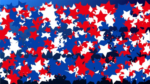 Colores de la bandera americana. Día de la Independencia de EE.UU. .. Antecedentes de invitación. Banner, tarjeta de Navidad y Año Nuevo, postal, embalaje, impresión textil. — Archivo Imágenes Vectoriales