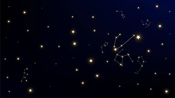 Mappa della costellazione. Gradiente blu Galaxy Pattern. Stampa astronomica. Cielo cosmico magico con molte stelle. Modello di costellazione vettoriale . — Vettoriale Stock