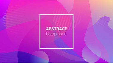 Sıvı Şekiller. Modern Geometrik Desen. Banner Tasarım Kompozisyonu. Yatay oryantasyon. Sıvı Şekiller.