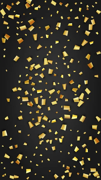 Confetti dorado cayendo sobre fondo negro. Patrón festivo. Elementos de decoración navideña sobre fondo universal. Plantilla de lujo moderna de moda. Fondo vectorial con muchos confeti de oro. — Vector de stock