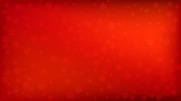 Чудове червоне різдвяне тло з падаючими сніжинками. Вектор падає сніжинки на червоному фоні. — стоковий вектор