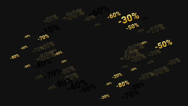 Prozent singt auf dunklem Hintergrund. Schwarzes Plakat mit Silberprozent singt und Schneeflocken. Hintergrund des Vector Discount Sale. — Stockvektor