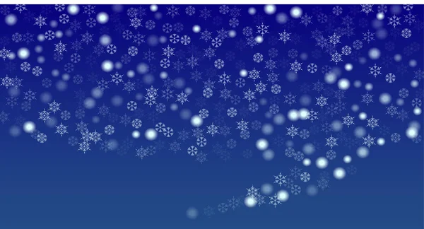 Hermoso fondo de Navidad con la caída de copos de nieve. — Vector de stock