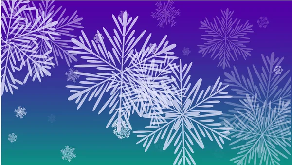 Prachtige kerstachtergrond met vallende sneeuwvlokken. Element van ontwerp met sneeuw voor een ansichtkaart, Uitnodigingskaart — Stockvector