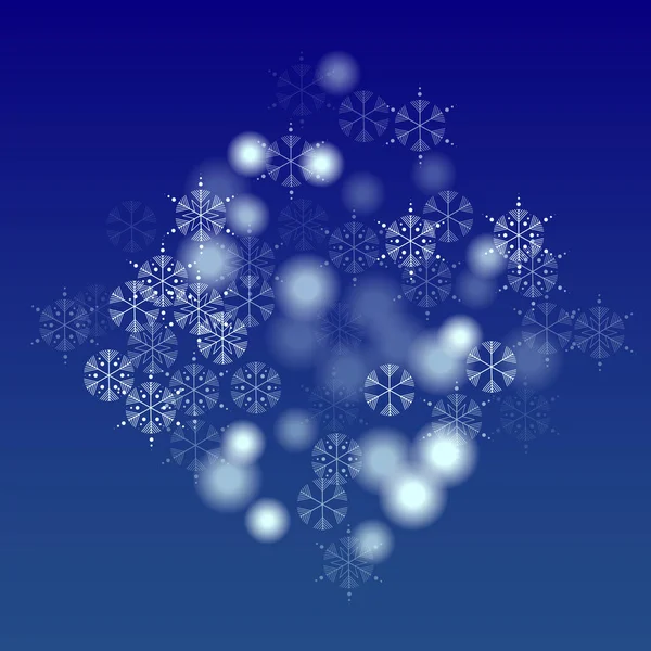 Bello sfondo natalizio con fiocchi di neve cadenti — Vettoriale Stock