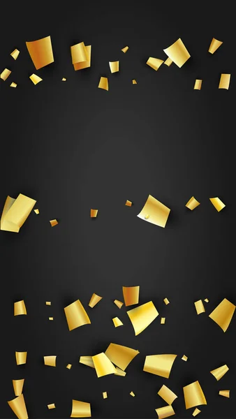 Confetti dorado cayendo sobre fondo negro. Patrón festivo. Plantilla de lujo moderna de moda. Elementos de decoración navideña sobre fondo universal. Fondo vectorial con muchos confeti de oro. — Vector de stock