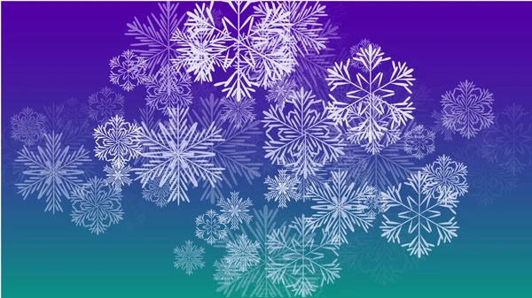 Fundo de Natal bonito com flocos de neve caindo. Elemento de design com neve para um cartão postal, cartão de convite — Vetor de Stock