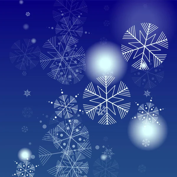Hermoso fondo de Navidad con la caída de copos de nieve — Archivo Imágenes Vectoriales