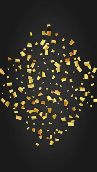 Confetti dorado cayendo sobre fondo negro. Patrón festivo. Elementos de decoración navideña sobre fondo universal. Plantilla de lujo moderna de moda. Fondo vectorial con muchos confeti de oro. — Vector de stock