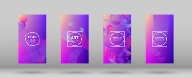 Sıvı şekiller. Modern geometrik desen. Banner Tasarım kompozisyon. Yatay oryantasyon. Degrade arka plan kümesi.