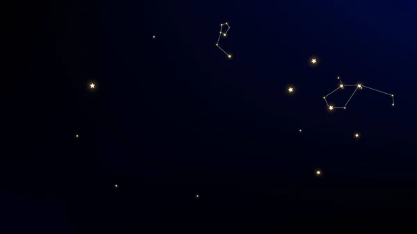 Mapa da constelação. Astronomical Print. Céu Cósmico Místico com Muitas Estrelas. Padrão de Galáxia Azul escuro. Estrelas vetoriais em fundo espacial . — Vetor de Stock