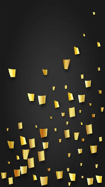 Confetti dorado cayendo sobre fondo negro. Plantilla de lujo moderna de moda. Patrón festivo. Elementos de decoración navideña sobre fondo universal. Fondo vectorial con muchos confeti de oro. — Vector de stock