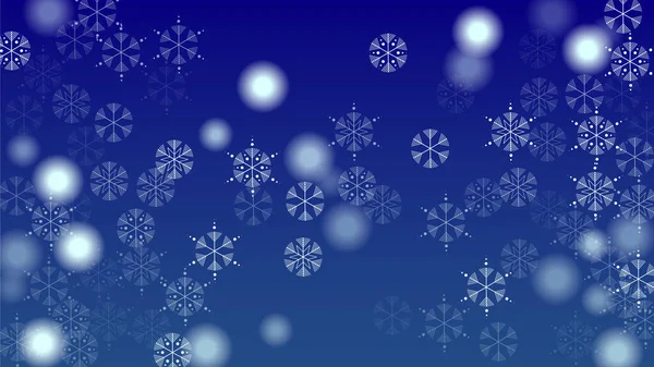 Bello sfondo natalizio con fiocchi di neve cadenti. — Vettoriale Stock