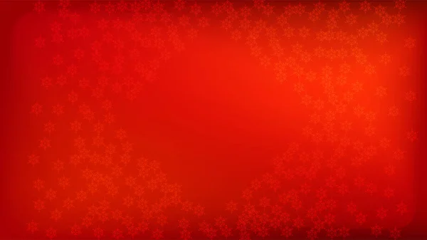 Hermoso fondo rojo de Navidad con la caída de copos de nieve. Vector cayendo copos de nieve sobre un fondo rojo. — Archivo Imágenes Vectoriales