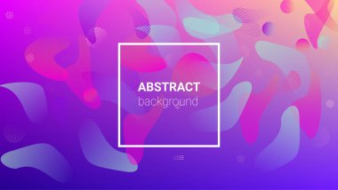 Sıvı Şekiller. Banner Tasarım Kompozisyonu. Modern Geometrik Desen. Yatay oryantasyon. Sıvı Şekiller.