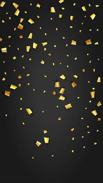 Confetti dorado cayendo sobre fondo negro. Elementos de decoración navideña sobre fondo universal. Patrón festivo. Plantilla de lujo moderna de moda. Fondo vectorial con muchos confeti de oro. — Vector de stock