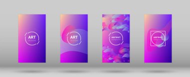 Sıvı Şekiller. Banner Tasarım Kompozisyonu. Modern Geometrik Desen. Yatay oryantasyon. Sıvı Şekiller.