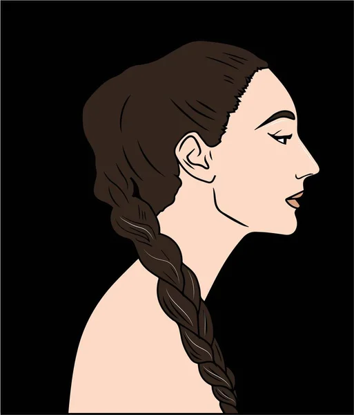 Ilustración Vectorial Silueta Mujer Hermosa — Vector de stock