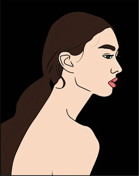 ベクトル イラスト 美しい女性のシルエット — ストックベクタ