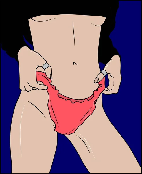 Illustration Vectorielle Femme Sexy Lingetie Rose — Image vectorielle