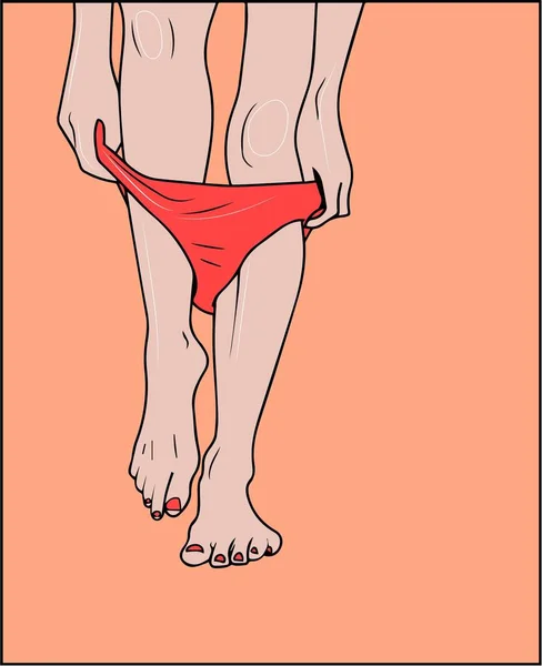 Ilustración Vectorial Sexy Mujer Rosa Lingetie — Vector de stock