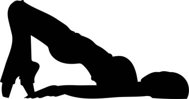 vektör çizim. isoleted siyah siluet fitness egzersiz 