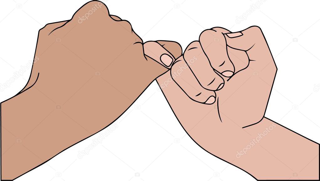 vector illustration, Fingers: friendship, love, peace symbol or icon. 