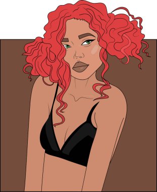 vektör çizim. seksi kadın cesedi izole arka plan üzerinde çıplak kadın iç çamaşırı