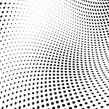 Yarı ton doku soyut. Beyaz arka planda siyah noktalar kaotik deseni. Fütüristik grunge yüzey