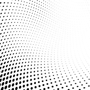 Yarı ton doku soyut. Beyaz arka planda siyah noktalar kaotik deseni. Fütüristik grunge yüzey