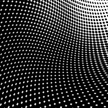 Yarı ton doku soyut. Beyaz arka planda siyah noktalar kaotik deseni. Fütüristik grunge yüzey