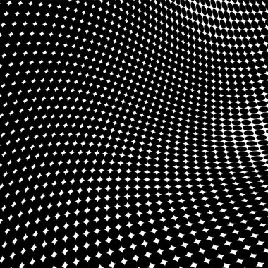 Yarı ton doku soyut. Beyaz arka planda siyah noktalar kaotik deseni. Fütüristik grunge yüzey