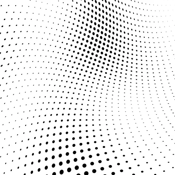 Abstract Halftone Texture Chaotic Pattern Black Dots White Background Futuristic — Stock Vector