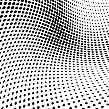 Yarı ton doku soyut. Beyaz arka planda siyah noktalar kaotik deseni. Fütüristik grunge yüzey