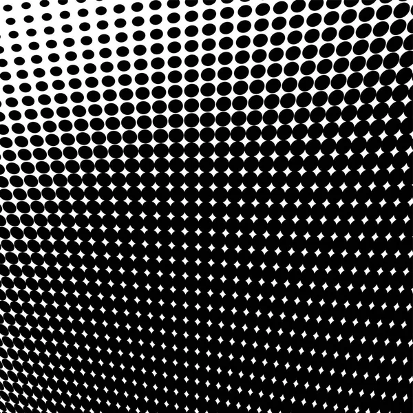 Abstrakte Halbtontextur Chaotisches Muster Aus Schwarzen Punkten Auf Weißem Hintergrund — Stockvektor