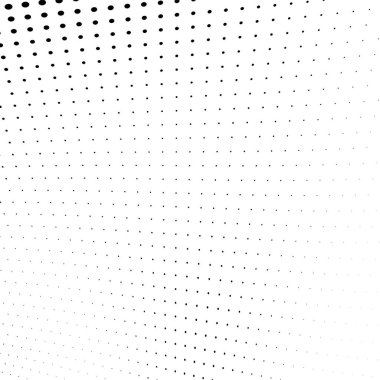 Yarı ton doku soyut. Beyaz arka planda siyah noktalar kaotik deseni. Fütüristik grunge yüzey