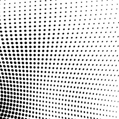 Yarı ton doku soyut. Beyaz arka planda siyah noktalar kaotik deseni. Fütüristik grunge yüzey