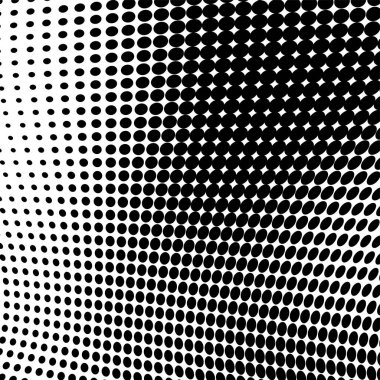 Yarı ton doku soyut. Beyaz arka planda siyah noktalar kaotik deseni. Fütüristik grunge yüzey