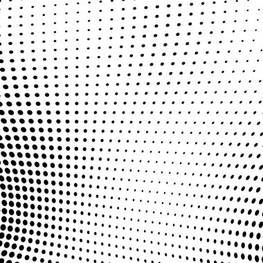 Yarı ton doku soyut. Beyaz arka planda siyah noktalar kaotik deseni. Fütüristik grunge yüzey