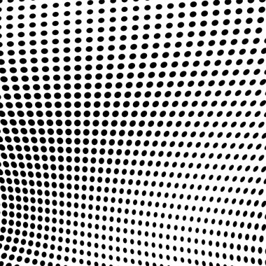 Yarı ton doku soyut. Beyaz arka planda siyah noktalar kaotik deseni. Fütüristik grunge yüzey