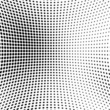 Yarı ton doku soyut. Beyaz arka planda siyah noktalar kaotik deseni. Fütüristik grunge yüzey