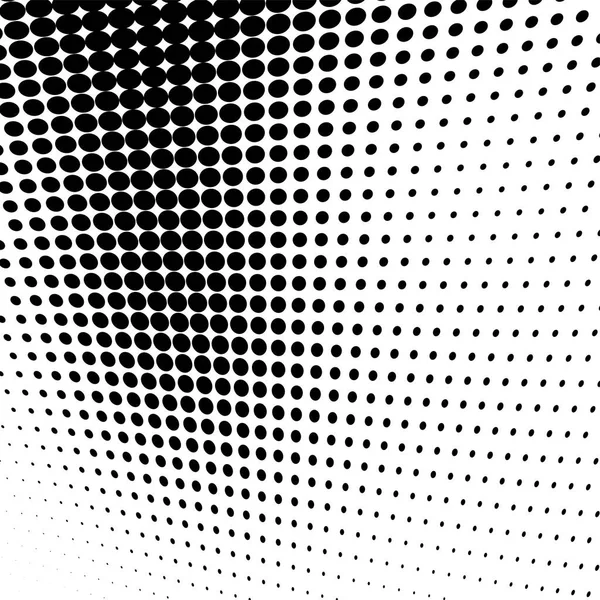 Abstract Halftone Texture Chaotic Pattern Black Dots White Background Futuristic — Stock Vector